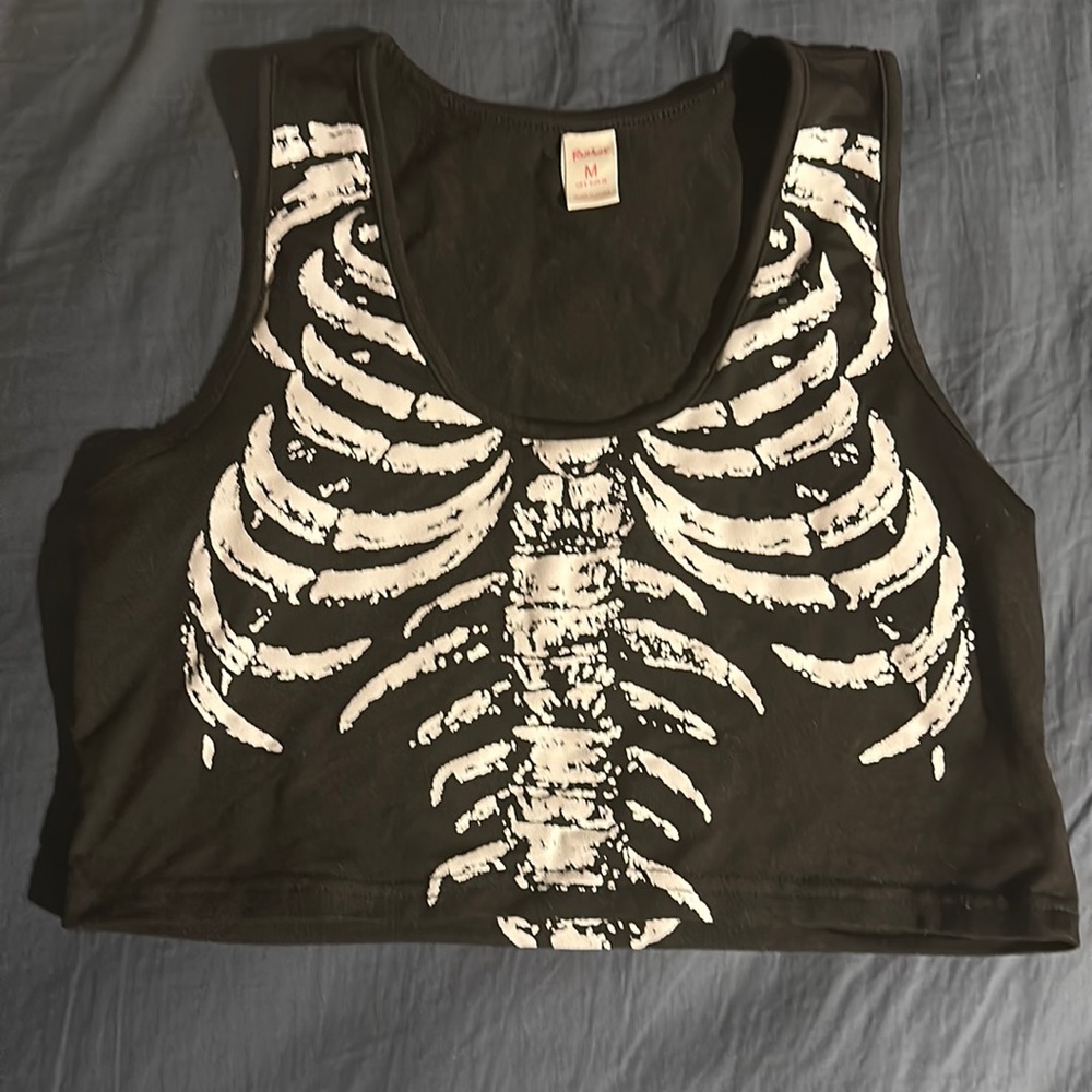 Y2K Skeleton Cropped Top
